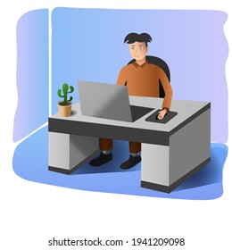 Farbgrafik, Büroangestellter, Vektorgrafik