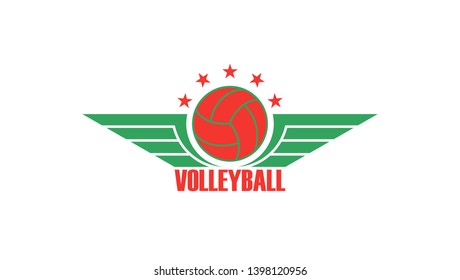 Color illustration on a sports theme. Ball with stars and text