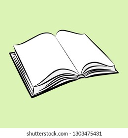 Color illustration of an open book, simple drawing