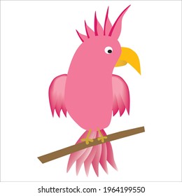 Color illustration of a parrot. The image can be used for logo, children's posters and more.