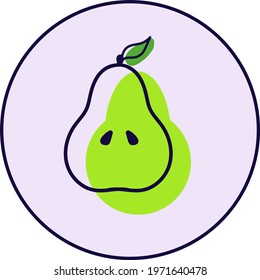 Color illustration of pear. Idea for websit design, for blogs, for print.