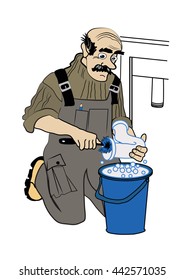 Color illustration plumber