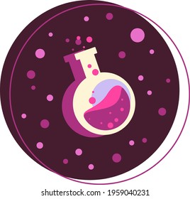 Color illustration of a potion. Idea for
website design, for blogs, for print.
