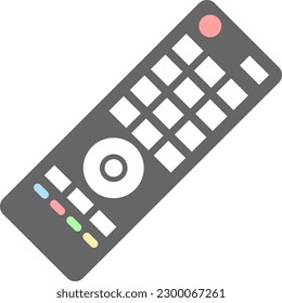 Color illustration of remote control for TV etc.