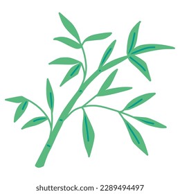 Color illustration of simple bamboo grass without main line