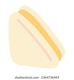 Color illustration of simple deformed egg sandwich