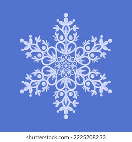 color illustration, snowflake, idea for postcard, book