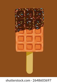 Ilustración en color de una pila de gofres. Perfecto para Anuncio, póster y postal. Día Nacional del Gofre. Ilustración vectorial.