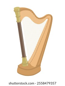 Color illustration of stringed instrument harp