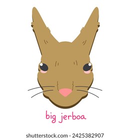 Color illustration in vector, flat style with a large jerboa