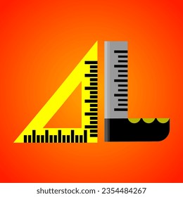 color illustration of vector rulers for teacher's day and school tools.