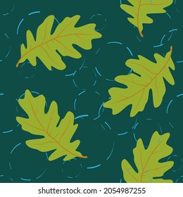Color illustration of water and leaves. It can be used as a pattern.