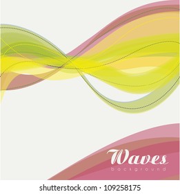 color illustration of waves on a light background, vector illustration