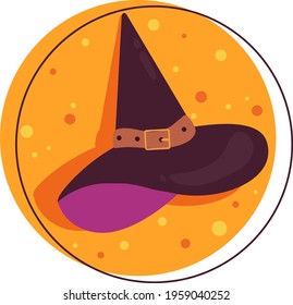 Color illustration of a witch hat. Idea for
website design, for blogs, for print.
