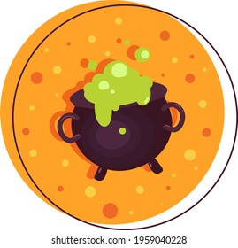 Color illustration of a
witch's cauldron. Idea for
website design, for blogs, for print.