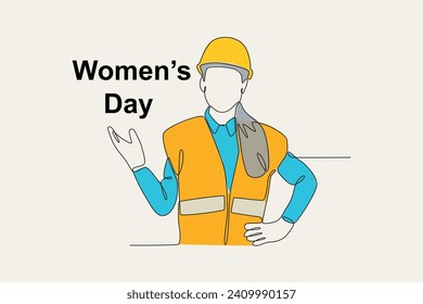 Color illustration woman wearing