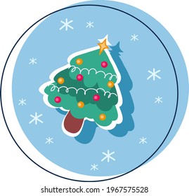 Color illustrtion of christmas tree. Idea for website design, for blogs, for print.