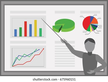Color image. Analytics - speaker and graphics