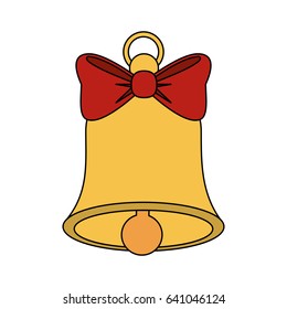 color image bell with red bow ribbon