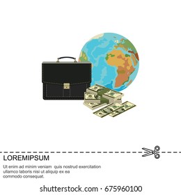 Color image. Business idea - portfolio, money and the planet