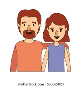 Man Woman Standing Side By Side Stock Vector (Royalty Free) 705635146