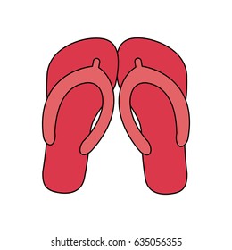 color image cartoon beach flip-flops shoes