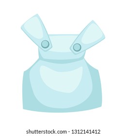 Color image of a cartoon chef costume - white apron. Vector illustration for design.