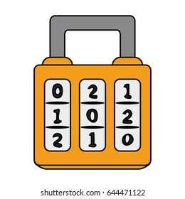color image cartoon combination padlock with square body