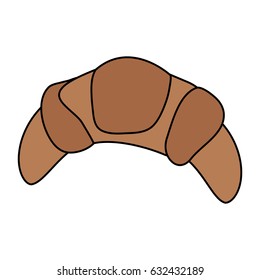 color image cartoon croissant bread food