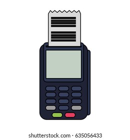 color image cartoon dataphone with receipter paper