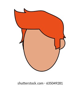 color image cartoon faceless front view man with hairstyle