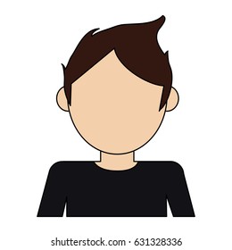 color image cartoon faceless half body man with t-shirt