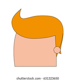 color image cartoon faceless side view man with hairstyle