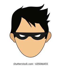 color image cartoon front face hacker