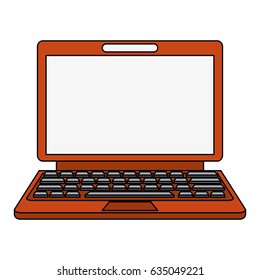 color image cartoon front view laptop computer tech device
