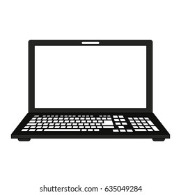 color image cartoon front view laptop computer