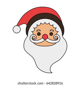 color image cartoon front view face santa claus