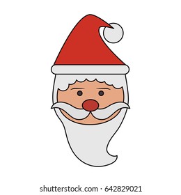 color image cartoon front view face santa claus portrait