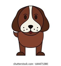 color image cartoon front view dog animal