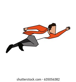 color image cartoon full body side view super hero flying