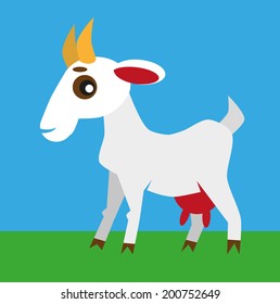 color image of cartoon funny animal goat.