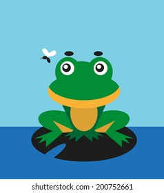 color image of a cartoon funny animal frog.