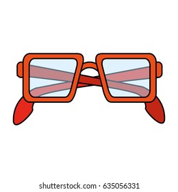 color image cartoon glasses with red contour