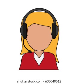 color image cartoon half body female customer service