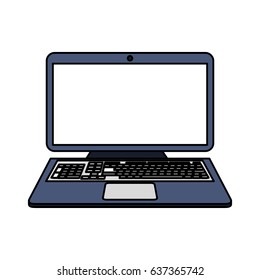 color image cartoon laptop computer with keyboard