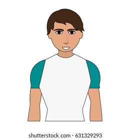 color image cartoon man with atlethic body