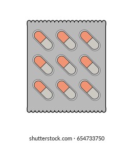 color image cartoon pack for capsule pills
