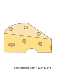 color image cartoon piece of cheese
