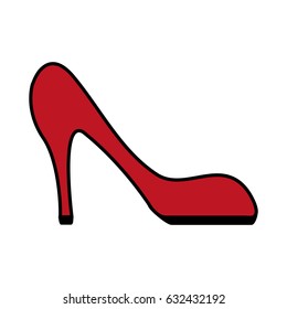 color image cartoon red high heels shoes