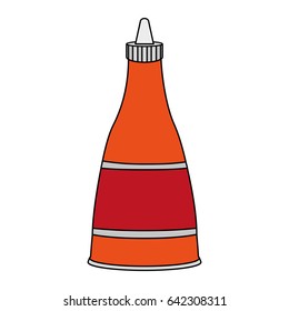 color image cartoon red jar sauce with label